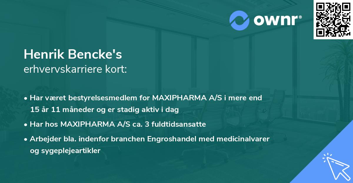 Henrik Bencke's erhvervskarriere kort