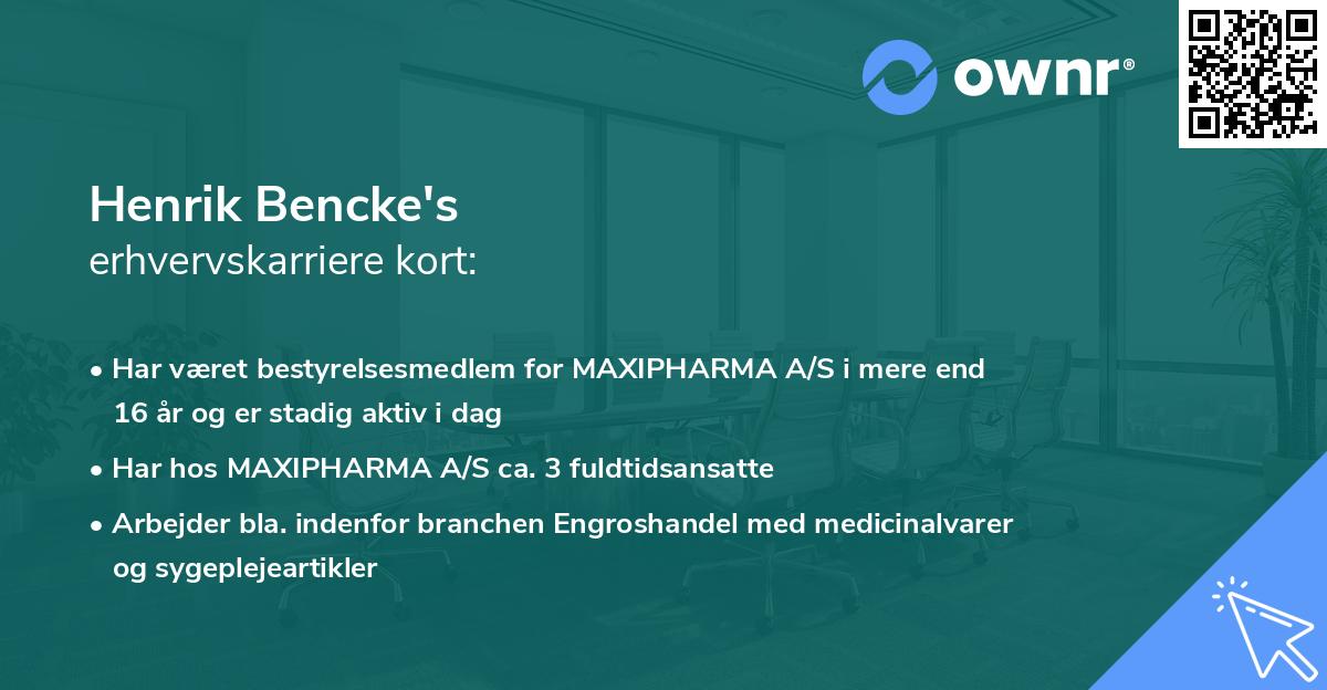 Henrik Bencke's erhvervskarriere kort
