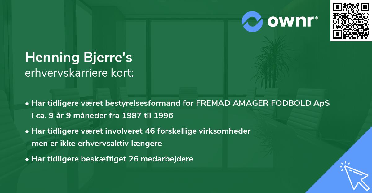 Henning Bjerre's erhvervskarriere kort