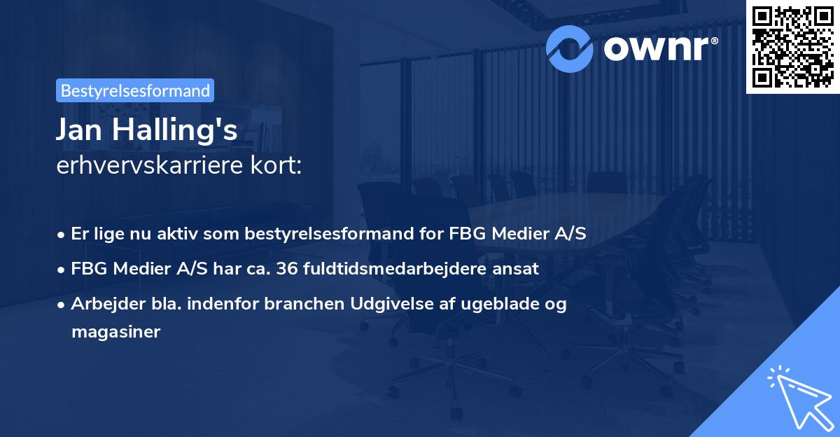 Jan Halling's erhvervskarriere kort