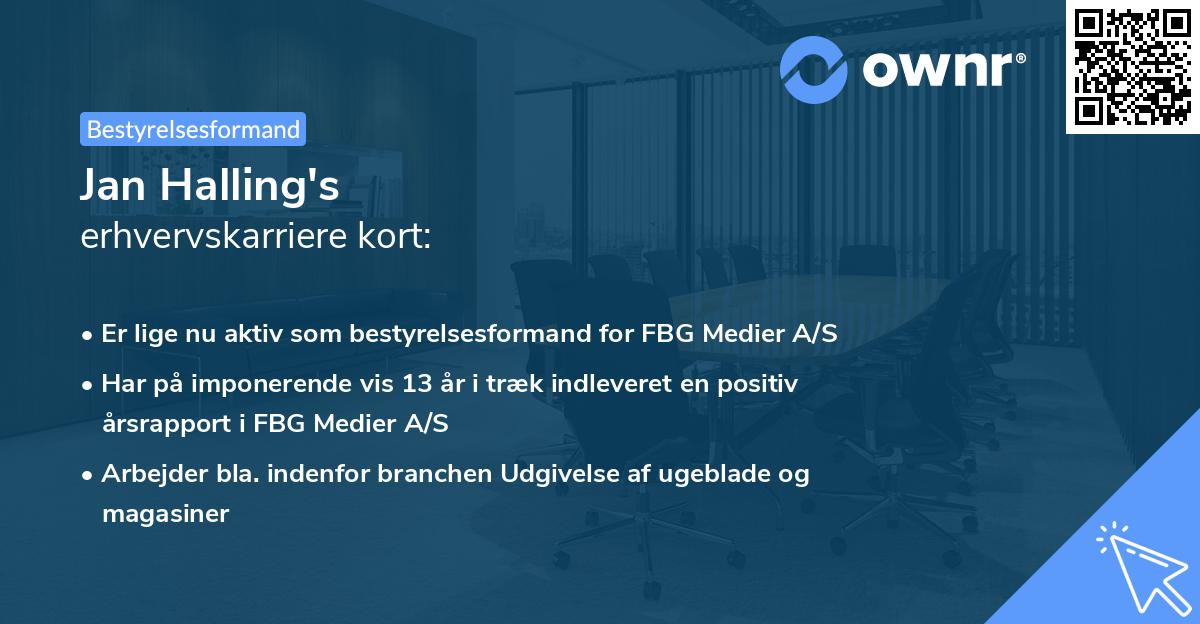 Jan Halling's erhvervskarriere kort