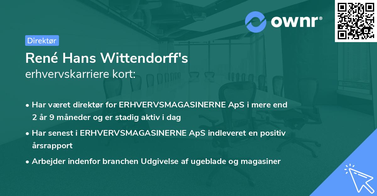René Hans Wittendorff's erhvervskarriere kort