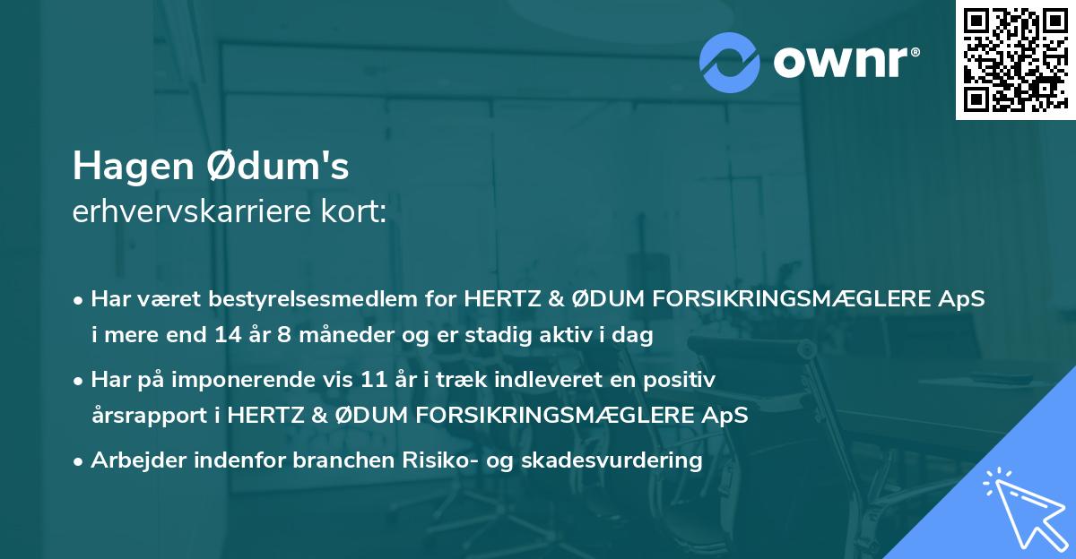 Hagen Ødum's erhvervskarriere kort