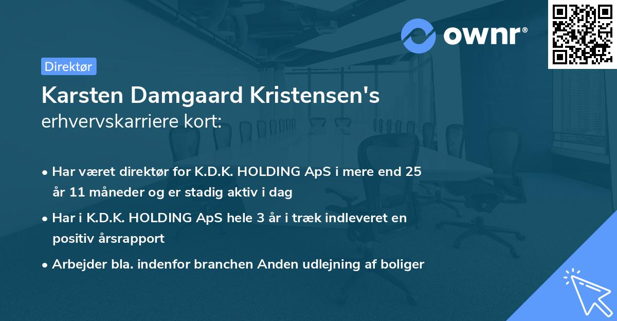 Karsten Damgaard Kristensen's erhvervskarriere kort