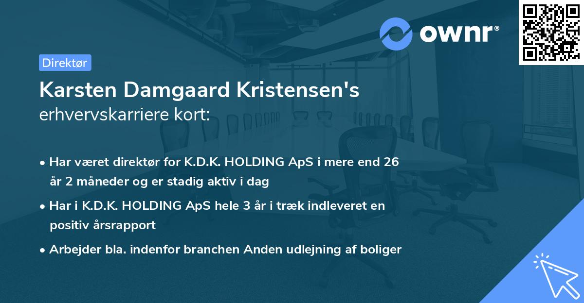 Karsten Damgaard Kristensen's erhvervskarriere kort