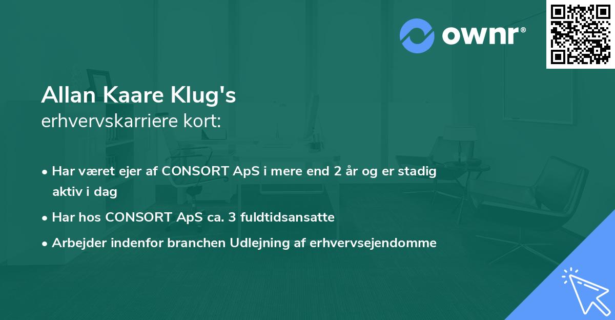 Allan Kaare Klug's erhvervskarriere kort