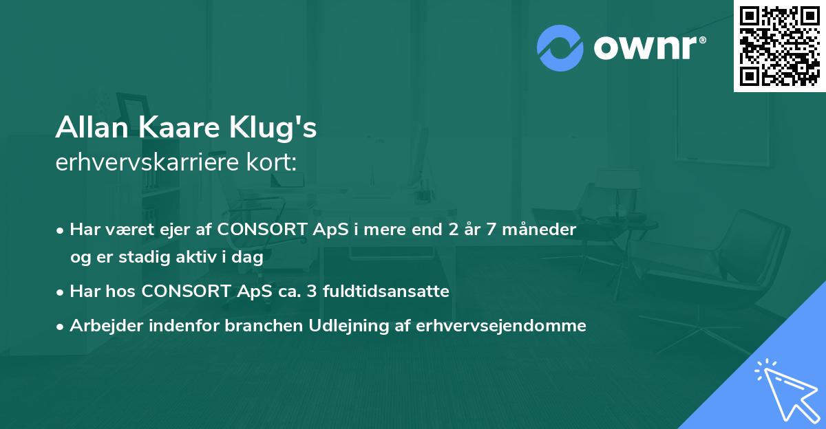 Allan Kaare Klug's erhvervskarriere kort