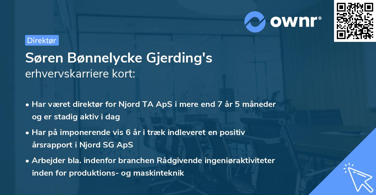 Søren Bønnelycke Gjerding's erhvervskarriere kort