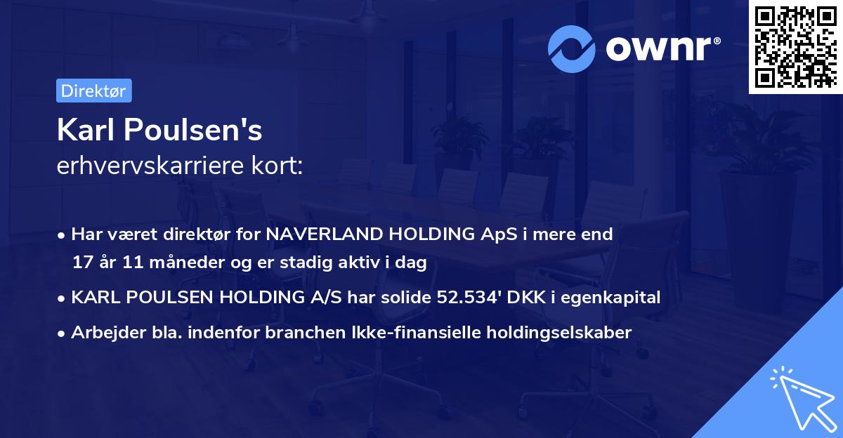 Karl Poulsen's erhvervskarriere kort
