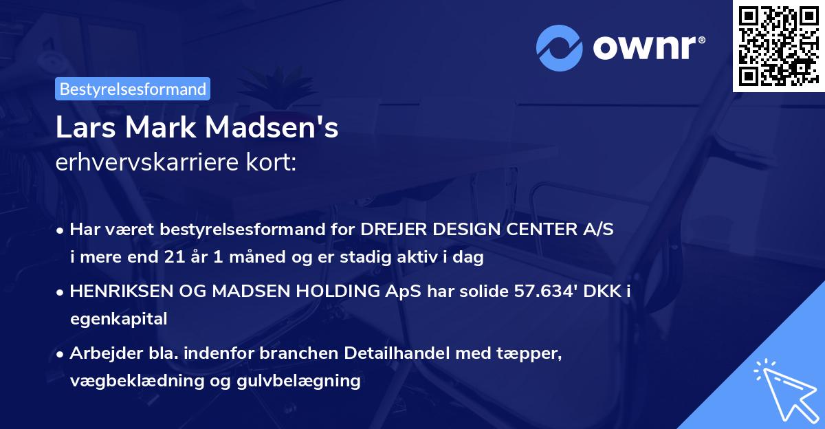 Lars Mark Madsen's erhvervskarriere kort