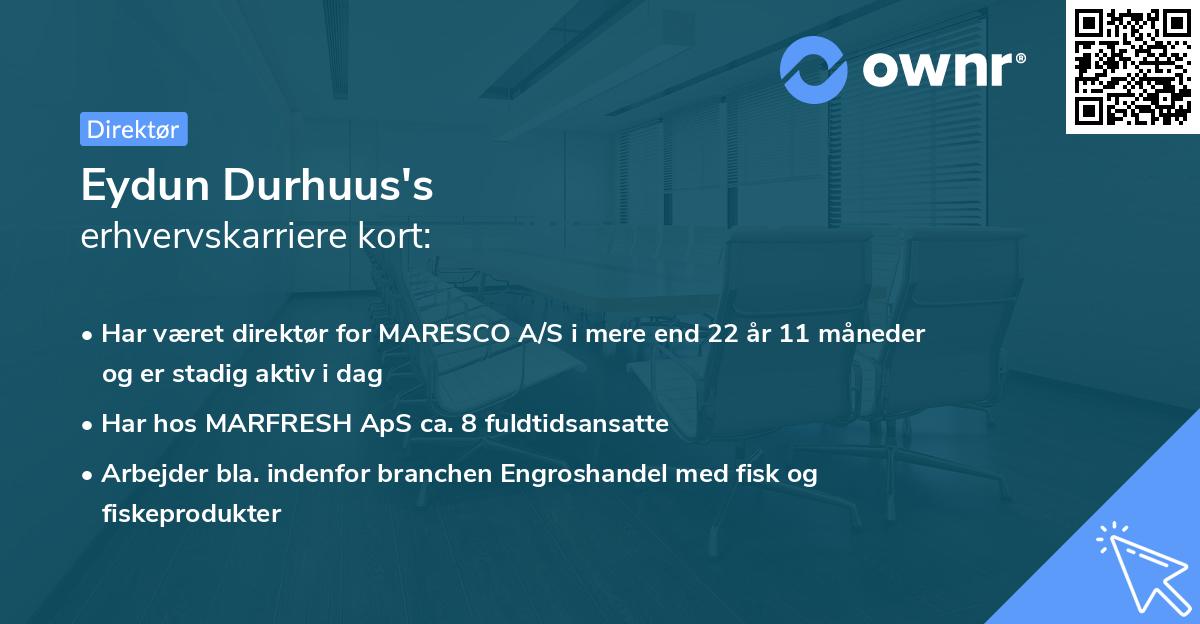 Eydun Durhuus's erhvervskarriere kort