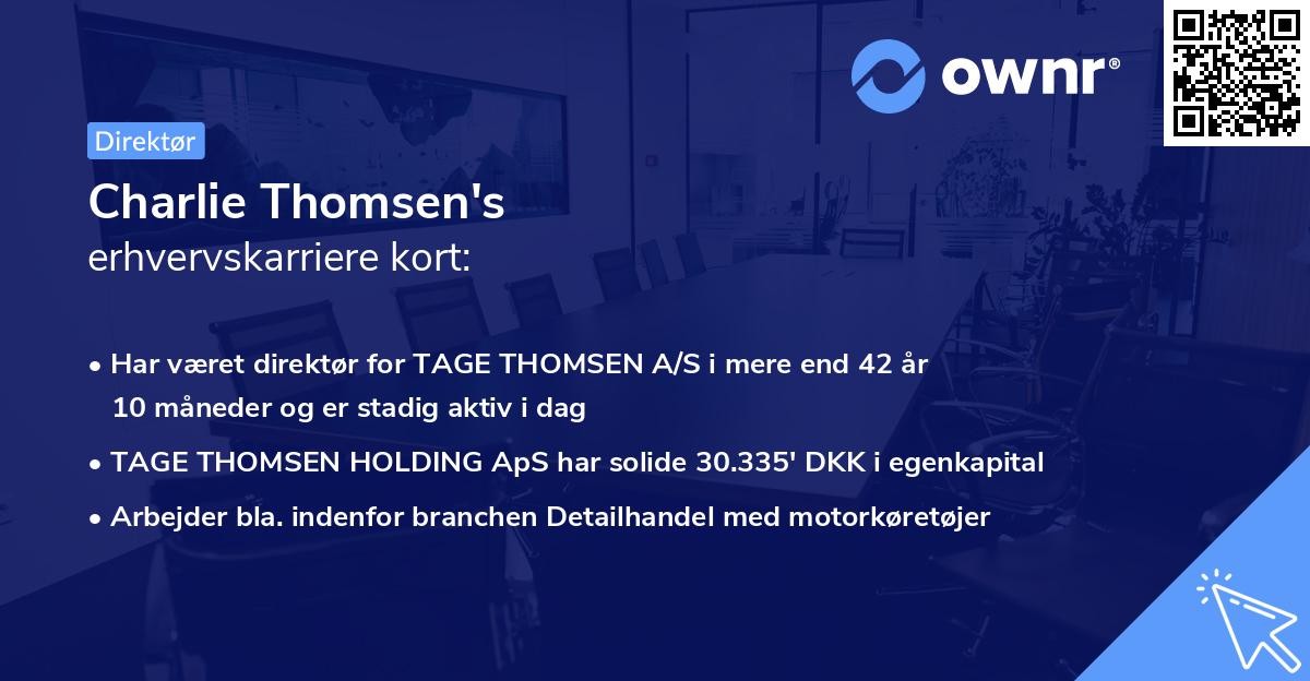 Charlie Thomsen's erhvervskarriere kort