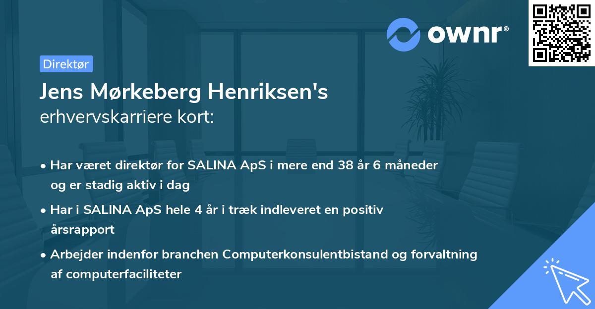 Jens Mørkeberg Henriksen's erhvervskarriere kort