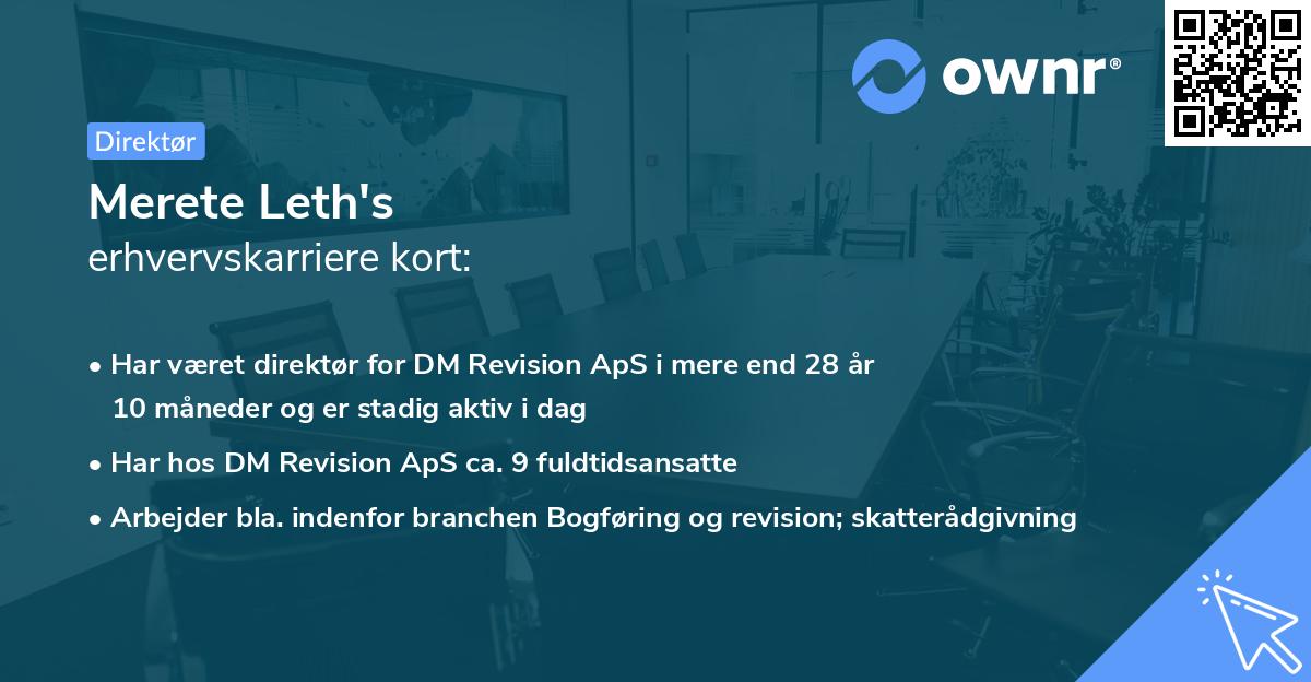 Merete Leth's erhvervskarriere kort