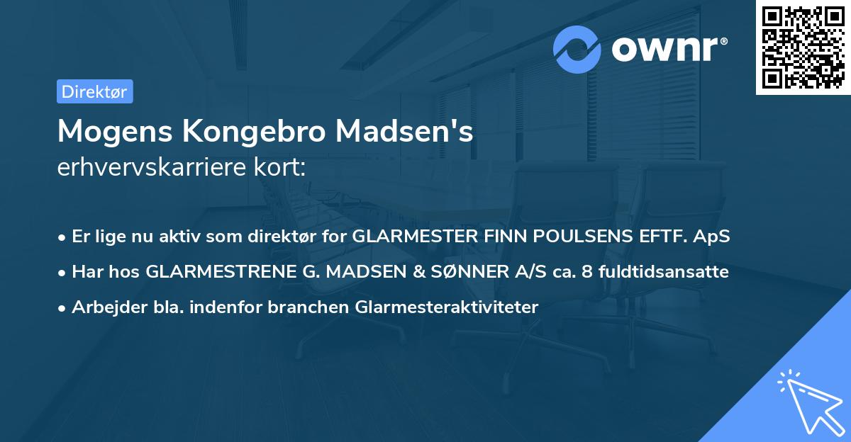 Mogens Kongebro Madsen's erhvervskarriere kort