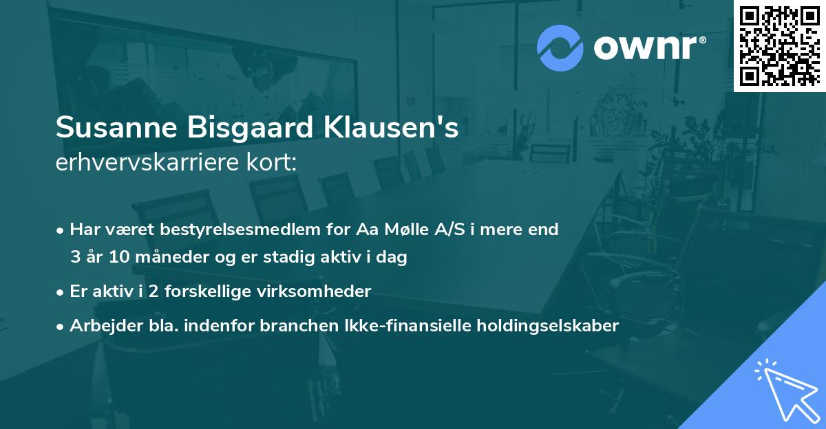 Susanne Bisgaard Klausen's erhvervskarriere kort