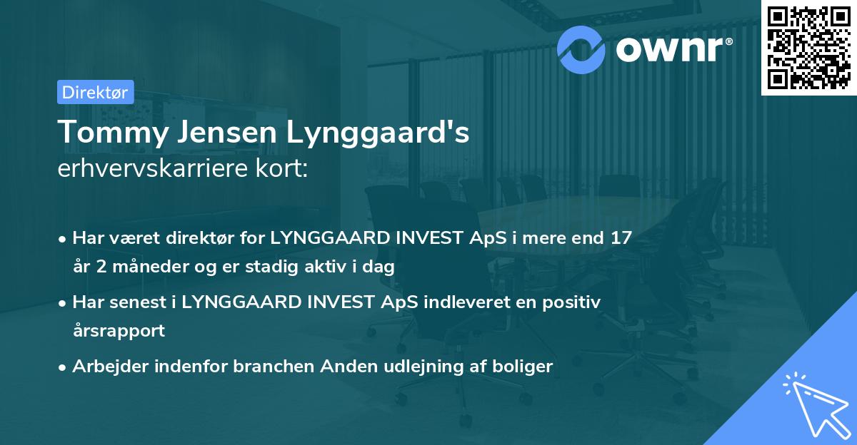 Tommy Jensen Lynggaard's erhvervskarriere kort