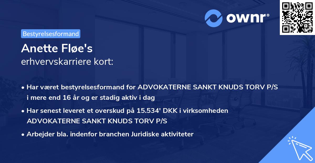 Anette Fløe's erhvervskarriere kort