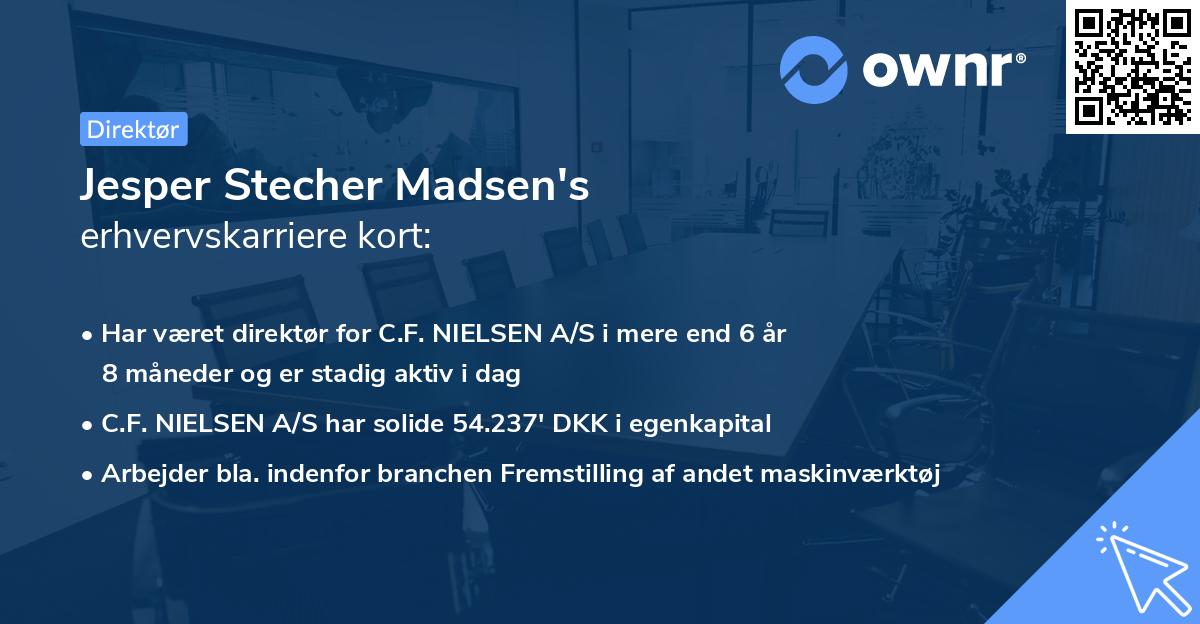 Jesper Stecher Madsen's erhvervskarriere kort