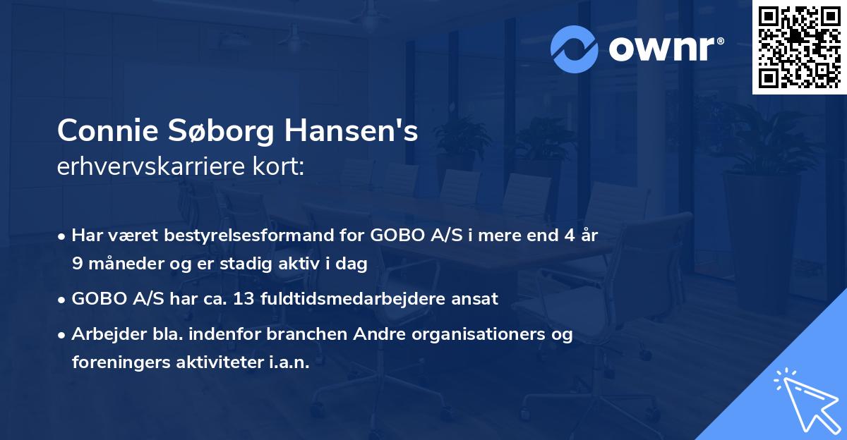 Connie Søborg Hansen's erhvervskarriere kort