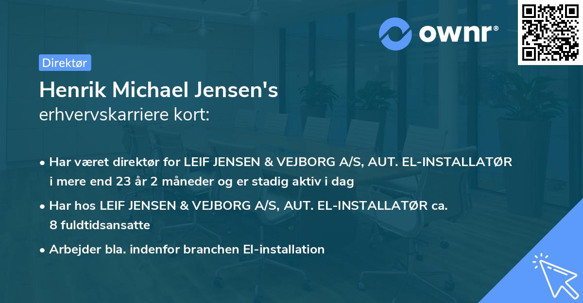 Henrik Michael Jensen's erhvervskarriere kort