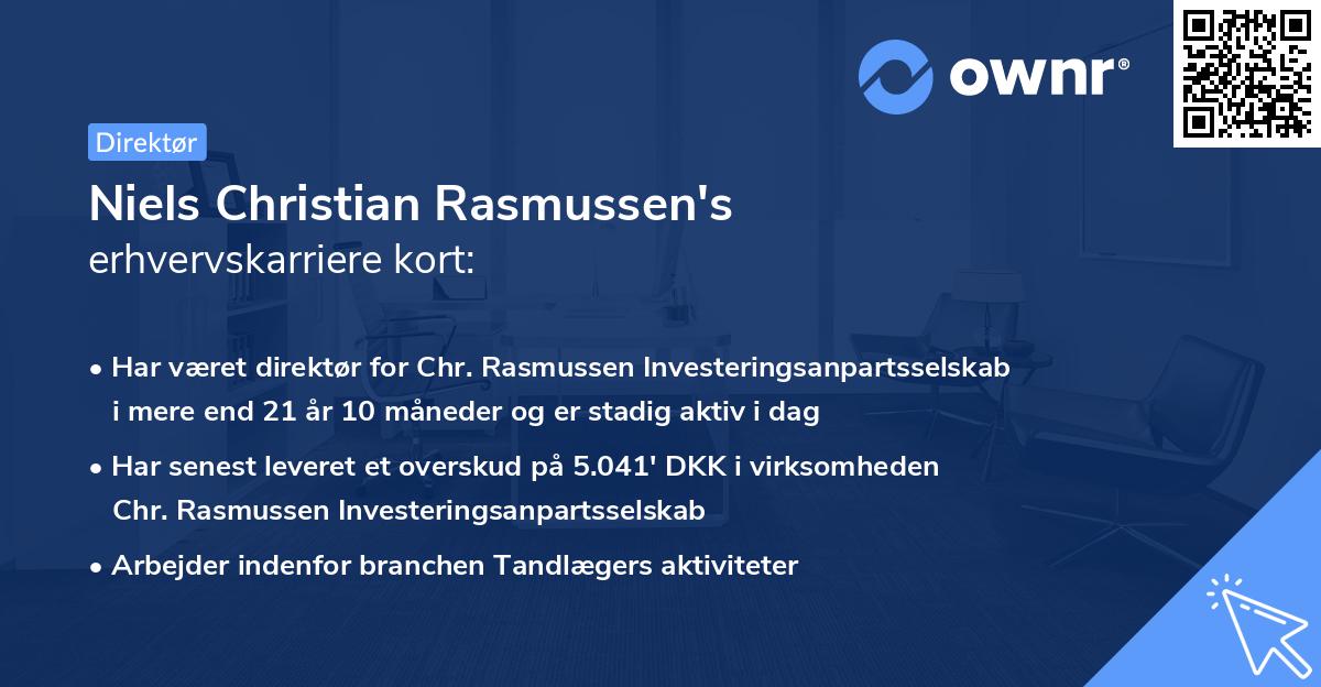 Niels Christian Rasmussen's erhvervskarriere kort