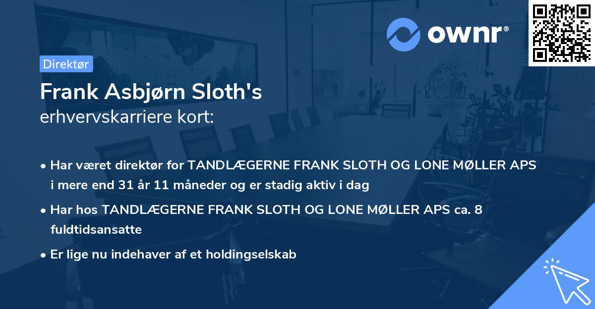 Frank Asbjørn Sloth's erhvervskarriere kort