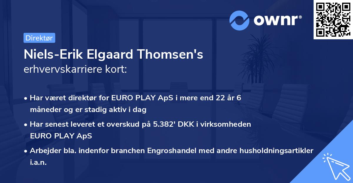 Niels-Erik Elgaard Thomsen's erhvervskarriere kort