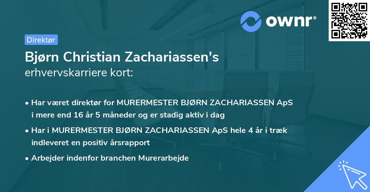 Bjørn Christian Zachariassen's erhvervskarriere kort