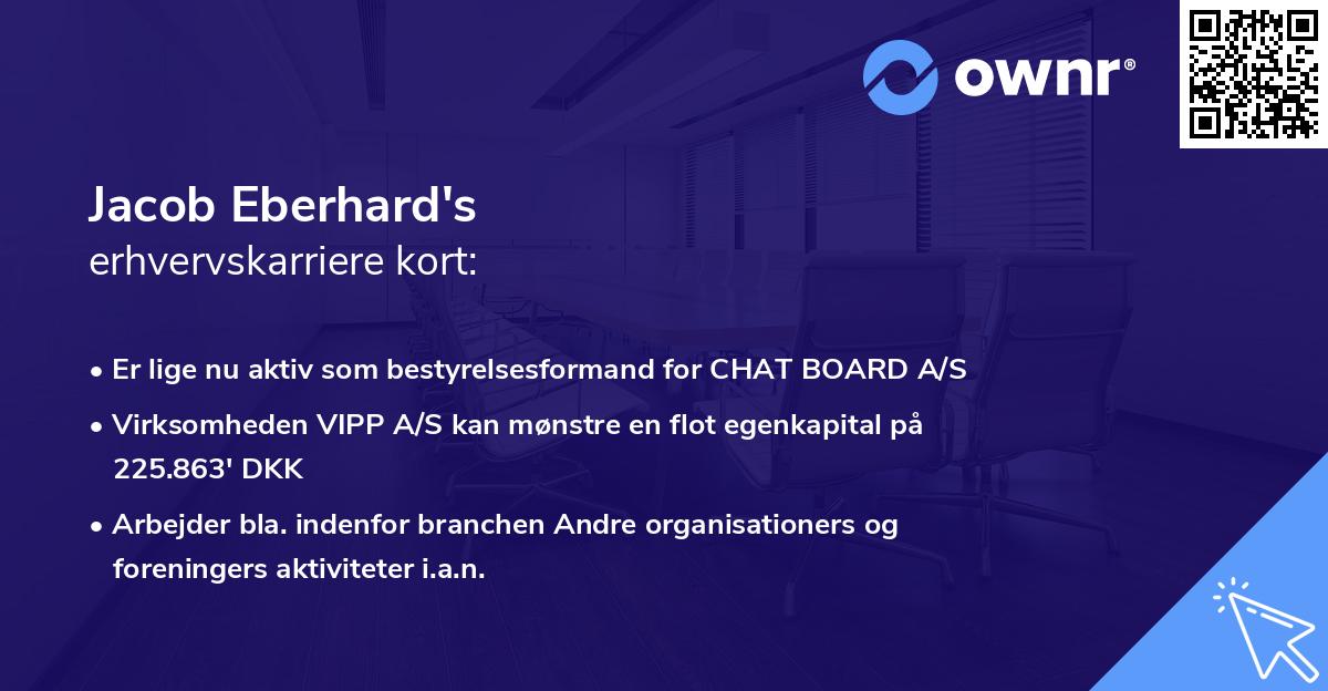 Jacob Eberhard's erhvervskarriere kort