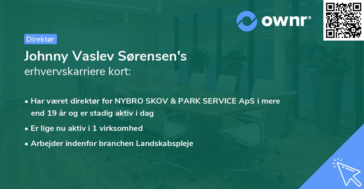 Johnny Vaslev Sørensen's erhvervskarriere kort