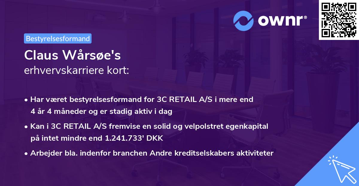 Claus Wårsøe's erhvervskarriere kort