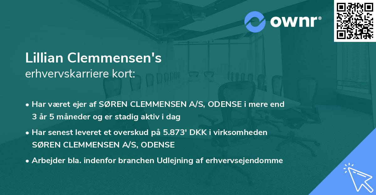 Lillian Clemmensen's erhvervskarriere kort