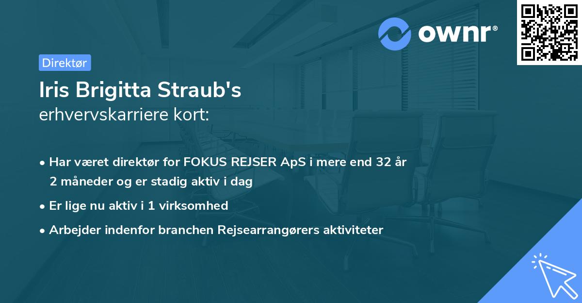 Iris Brigitta Straub's erhvervskarriere kort