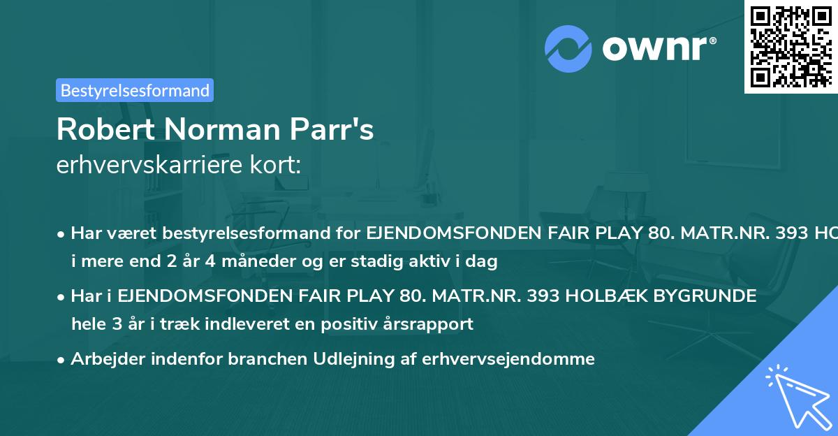 Robert Norman Parr's erhvervskarriere kort