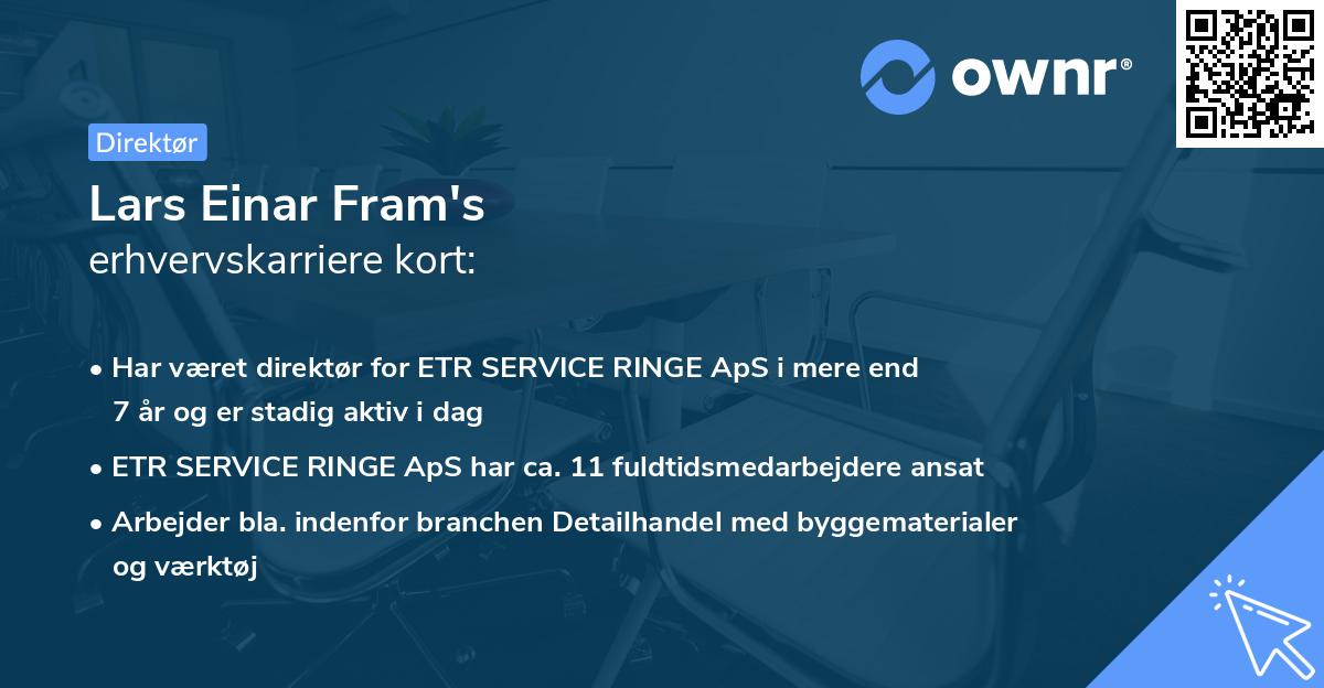 Lars Einar Fram's erhvervskarriere kort