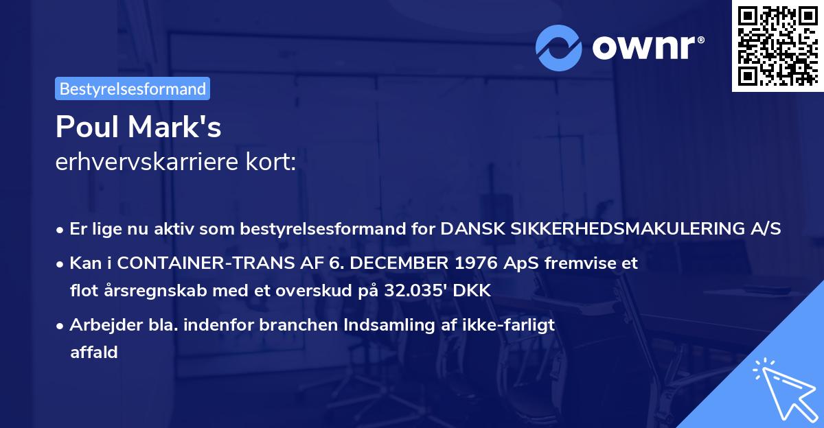 Poul Mark's erhvervskarriere kort