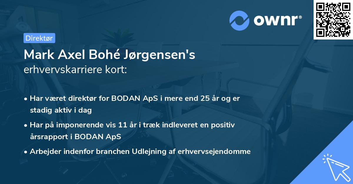 Mark Axel Bohé Jørgensen's erhvervskarriere kort