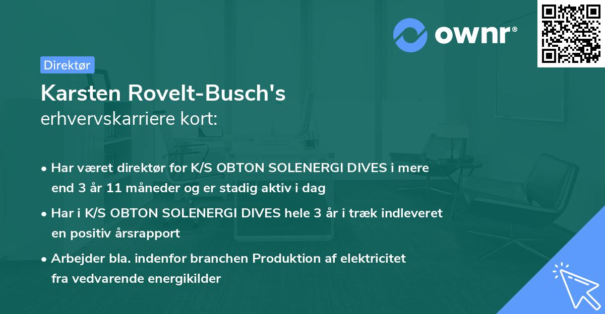 Karsten Rovelt-Busch's erhvervskarriere kort