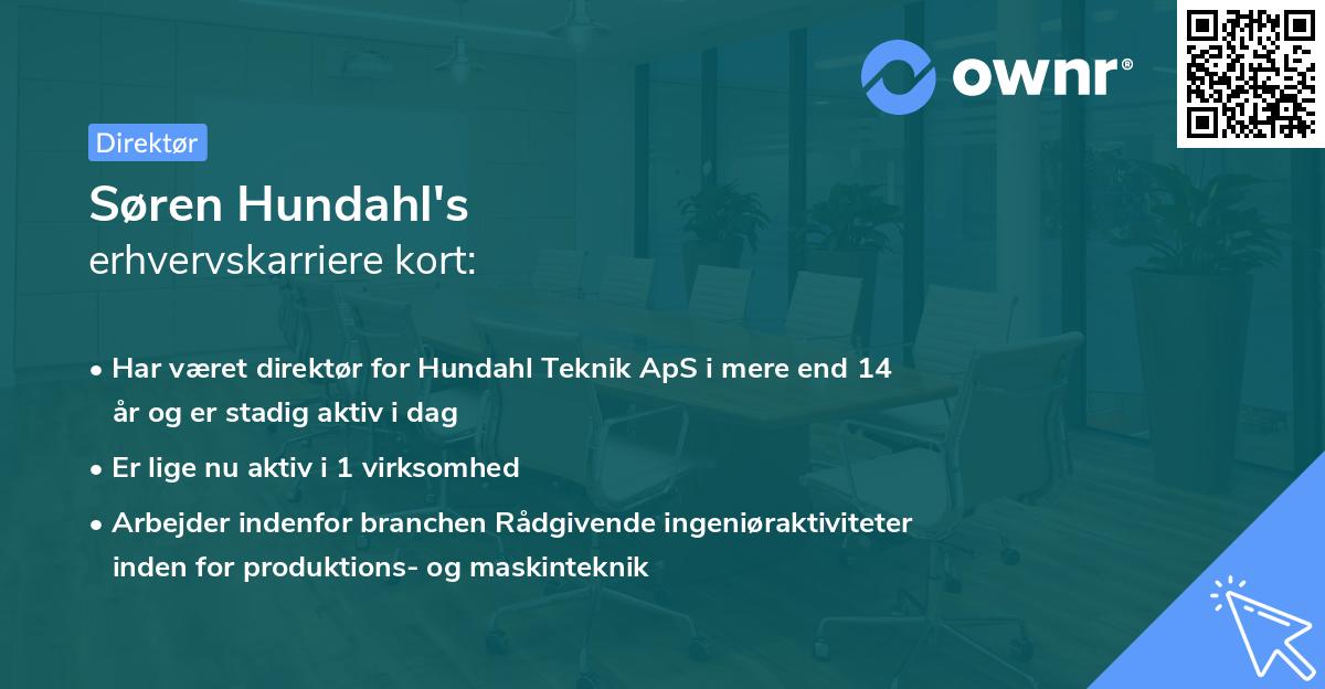 Søren Hundahl's erhvervskarriere kort