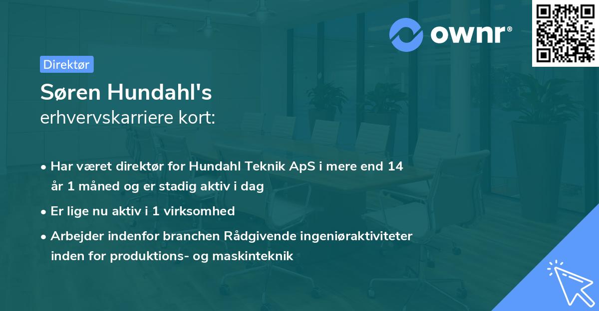 Søren Hundahl's erhvervskarriere kort