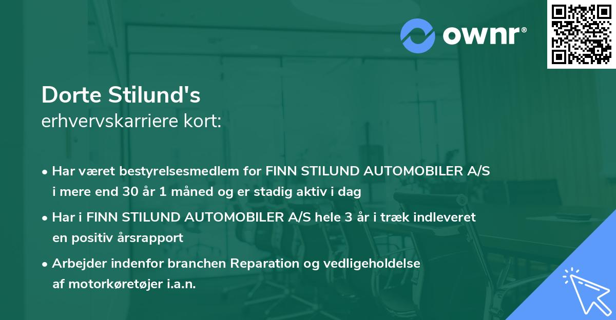 Dorte Stilund's erhvervskarriere kort