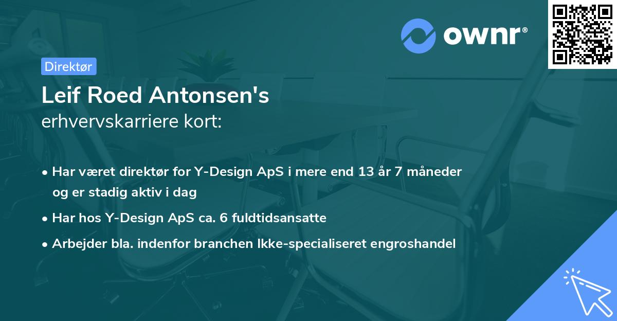 Leif Roed Antonsen's erhvervskarriere kort