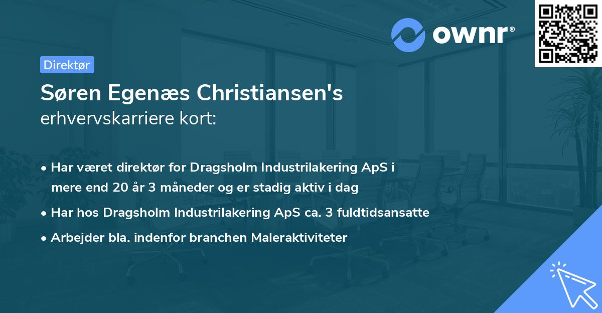 Søren Egenæs Christiansen's erhvervskarriere kort