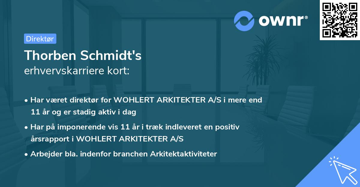 Thorben Schmidt's erhvervskarriere kort
