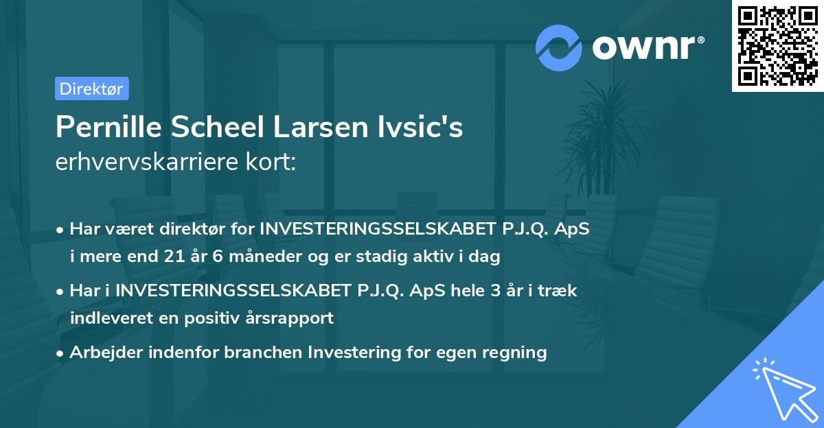 Pernille Scheel Larsen Ivsic's erhvervskarriere kort