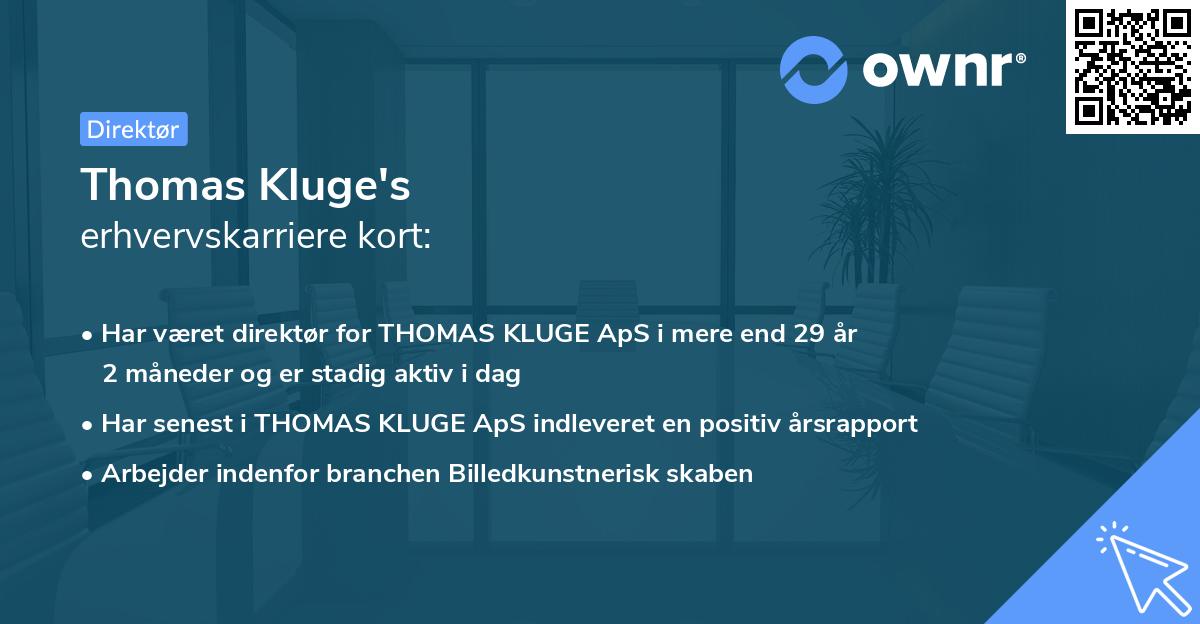 Thomas Kluge's erhvervskarriere kort