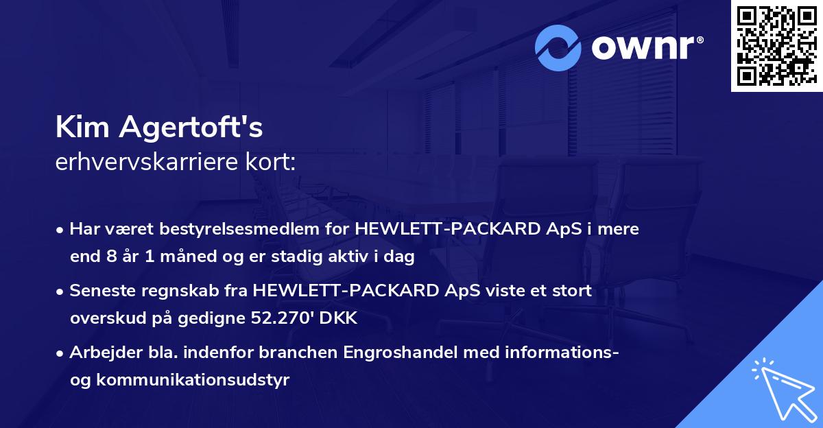 Kim Agertoft's erhvervskarriere kort