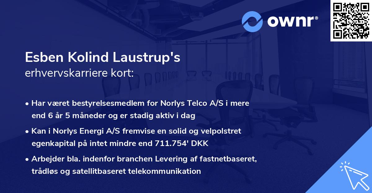 Esben Kolind Laustrup's erhvervskarriere kort