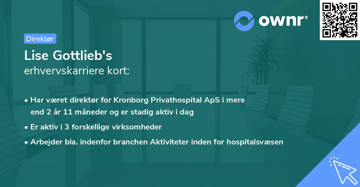 Lise Gottlieb's erhvervskarriere kort